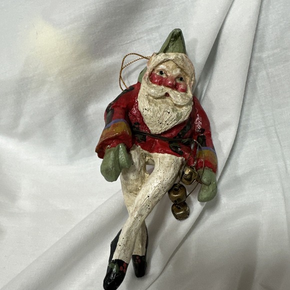 Vintage 1989 House of Hatten Shelf Sitting Santa Ornaments - Picture 1 of 5
